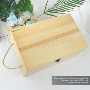 Caja de madera de Color Natural de forma Simple de alta calidad, cajas de madera Natural para amantes de Diy para joyería, caja de madera rectangular sin terminar - Product Image 5