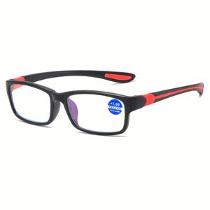 Gafas de Lectura con Marco TR90 Negro y Rojo para Hombre y Mujer, Gafas Deportivas con Protección Anti Luz Azul para Presbicia, de +100 a +400 - Product Image 5
