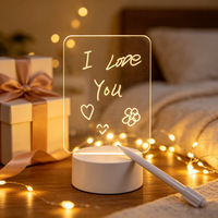 Tableau d'écriture LED réutilisable, veilleuse, contrôle tactile ABS, bloc-notes USB, cadeau créatif pour anniversaire/Noël, enfants, couple, maison