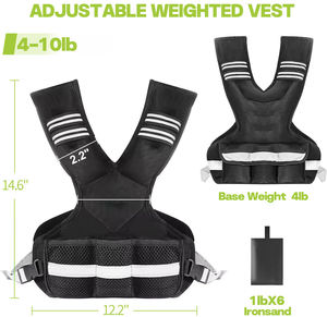 เสื้อกั๊กวิ่งแบบถ่วงน้ำหนักนีโอพรีนสำหรับผู้หญิง20LB 10LB 32LB ปรับน้ำหนักได้สำหรับผู้ชายการฝึกความแข็งแรง - Product Image 3