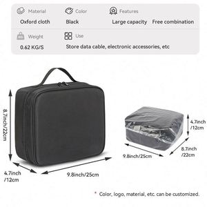 Étui de rangement pour accessoires électroniques de voyage, sac de transport portable, boîte organisatrice de câbles, échantillon gratuit, logo personnalisé - Product Image 3