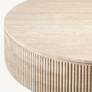 Luxury Living Room Furniture Travertine Round <strong>Coffee</strong> <strong>Table</strong> Designer Large Villa Hotel Can Be Customized