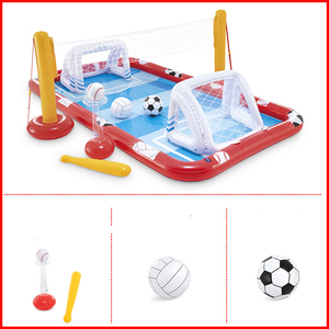 Popular parque infantil inflable de PVC para exteriores con pelota de fútbol, barra de piscina flotante de voleibol para niños, piscina a granel - Product Image 2