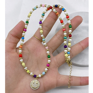 Effectuer des Fournitures En Laiton À La Main Perles En Verre Perles Colliers Avec <span class=keywords><strong>Smlie</strong></span> Visage Croix Coeur Lune Charmes - Product Image 3