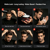 Cire coiffante mate personnalisée pour cheveux, séchage rapide, contrôle des bords, tenue forte pour hommes