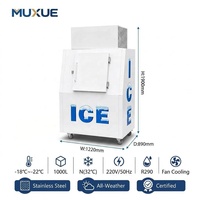MUXUE Vente directe usine Congélateur commercial pour sacs de glace 1000L avec bac de stockage de glace de 1220mm et système de refroidissement R290