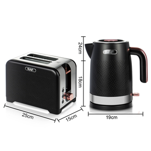 RAF Black 2 in 1 Breakfast Set Water <strong>Kettle</strong> with 2 Slice <strong>Toasters</strong> <strong>Combo</strong> for Breakfast Easy Clean - Product Image 6
