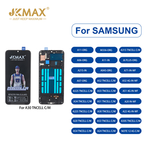 Écran LCD de téléphone portable JKMAX pour <span class=keywords><strong>Samsung</strong></span> A30 A32, assemblage de remplacement d'écran OLED Incell avec cadre, vente en gros d'écrans de téléphones portables - Product Image 1