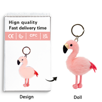 Peluche de Mascota Personalizado, Peluche de Flamenco con Costuras Duraderas, Juguete de Peluche para el Día de Acción de Gracias, Llavero de Peluche