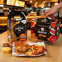 Boîtes d'emballage rapides pour poulet frit, frites, en papier kraft jetable, emballages alimentaires personnalisés en papier kraft