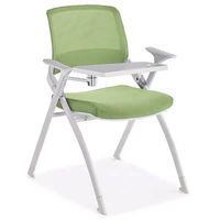 Chaise de bureau empilable multicolore pour étudiants en tissu Chaises de réunion pour conférence et formation avec bloc-notes avec tablette