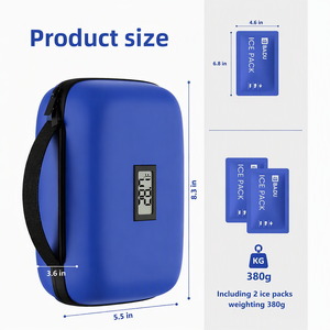 Estuche Refrigerante para <span class=keywords><strong>Insulina</strong></span> con Logotipo Personalizado, de EVA, Cuero PU y Lámina de Aluminio, Color Azul - Product Image 3