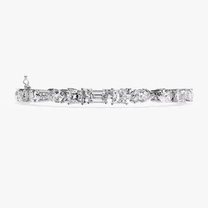 Luxury Mix Stone 22k White Gold Hand Natural Lab Grown Moissanite Diamond Bracelet VVs Fine Jewelry - Product Image 2