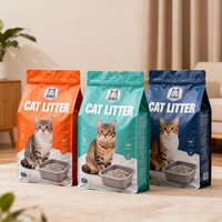 Sacs d'emballage pour litière pour chat, personnalisés, imprimés, en plastique, colorés, à fond plat, type Doypack