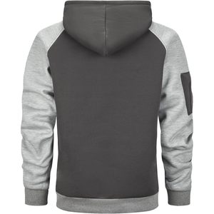 Sudadera con Capucha para Hombre, Felpa, con Cordón y Bolsillo, Corte Regular, Gris y Negro - Product Image 4