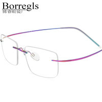 Gafas Borregls sin montura de titanio para hombre, diseño de marca, montura ultraligera, gafas cuadradas sin marco para mujer, gafas ópticas 185707