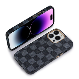 <span class=keywords><strong>Cover</strong></span> posteriore per cellulare a sublimazione di lusso marca famosa scacchiera a scacchiera per iphone 14 Pro custodia per telefono Max - Product Image 3