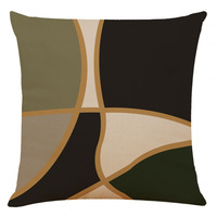 Housse de coussin en peluche courte super douce à imprimé géométrique carré abstrait transfrontalier pour canapé et voiture