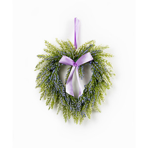 HMS Set di due 9 \ "corona artificiale di lavanda cuore viola e verde ghirlande Decorative e festoni - Product Image 2