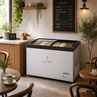 Congélateur vitrine à glaces avec porte vitrée, modèle îlot commercial, congélateur coffre profond, en promotion
