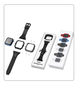 Lusso 41 44 45mm accessori modificati cassa dell'orologio in fibra di carbonio + cinturino in <span class=keywords><strong>Silicone</strong></span> per cinturini in <span class=keywords><strong>Silicone</strong></span> con copertura in ceramica <span class=keywords><strong>Apple</strong></span> Watch 6 SE - Product Image 4