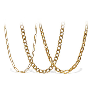 Parures de colliers unisexes en acier inoxydable plaqué or 18 carats, bijoux fantaisie en alliage de zinc au design irrégulier, vente en gros - Product Image 5