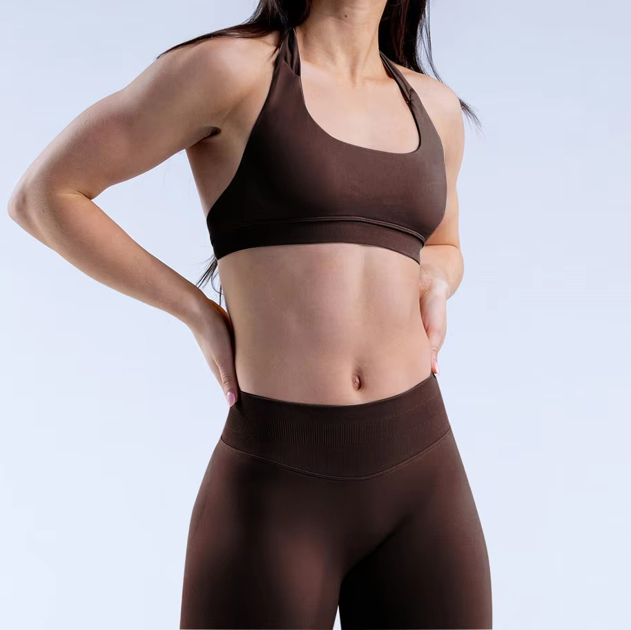 Soutien-gorge + short marron foncé