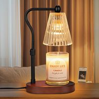Grenzüberschreitende Neue Wachsschmelz-Aromatherapie-Lampe Holzscheit-Glas Nachttischlampe mit Zeitschaltuhr und Kerzenschmelzfunktion MZ-005 EU CE