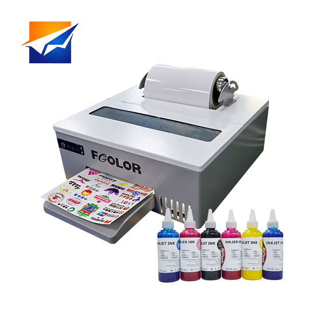 ZYJJ LP800 A4 Roll Color Label Printer Original L805 Printhead 6 Color Pigment Ink CISS Inkjet Sticker Printing Machine