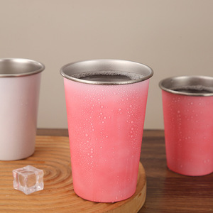 Mug à bière portable en acier inoxydable de 16 oz, écologique, créatif, avec logo personnalisé, changeant de couleur à <span class=keywords><strong>l</strong></span>'<span class=keywords><strong>eau</strong></span> froide, pour le camping en plein air - Product Image 2