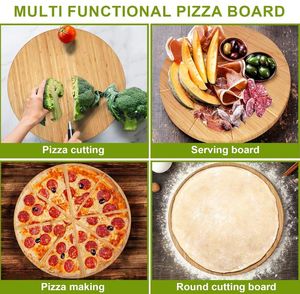 Planche <span class=keywords><strong>à</strong></span> découper ronde pratique pour <span class=keywords><strong>pizza</strong></span>, double face, en bambou, plateau <span class=keywords><strong>à</strong></span> <span class=keywords><strong>pizza</strong></span> en bois pour la cuisine <span class=keywords><strong>à</strong></span> domicile - Product Image 6