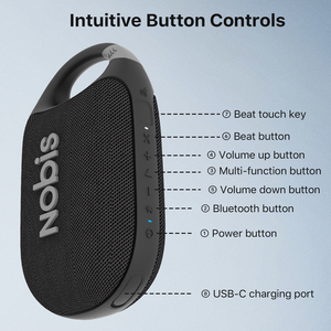 Loa di động NOBIS Clip N1 chống nước IP68, thời gian chơi nhạc 24 giờ, âm thanh HD Stereo, chỉnh âm tùy chỉnh qua ứng dụng, loa mini <span class=keywords><strong>karaoke</strong></span> ngoài trời 300W - Product Image 2