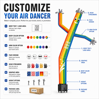 Tube gonflable personnalisé en forme de ballon arc-en-ciel avec souffleur, idéal pour les fêtes, les activités pour enfants et les célébrations de festivals