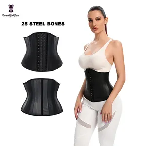 刚性乳胶和棉衬里胸部弯曲塑形器加大码女式腰部训练器束腰腰带25骨标准