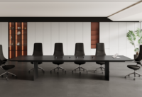 Table de conférence de direction moderne JORI AY-MT01 avec double rail d'alimentation dissimulé de 900 mm, USB, écologique, pour 6 à 10 personnes, bureau