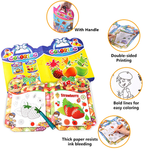 Carnet de coloriage et d'activités pour enfants avec poignée, 16 pages en papier épais, idéal pour le dessin et les puzzles créatifs - Product Image 3