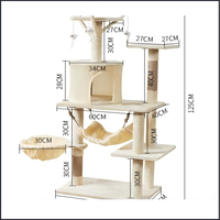 PhoenHorse Arbre à chat multi-niveaux de luxe avec hamac, niche, poteau à gratter interactif en sisal et éléments en peluche pour chatons