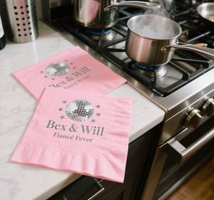 定制双层粉色婚礼鸡尾酒餐巾彩色烫印派对设计 - Product Image 5