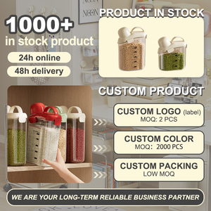 UFORU Recipiente Transparente de Plástico para Almacenamiento de Alimentos y <span class=keywords><strong>Cereales</strong></span> con Asa para Cocina, Contenedores Herméticos para Granos, Recipiente para Arroz - Product Image 2