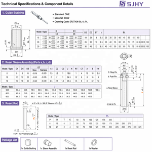 Mecanismo de Retorno de Precisión Serie ERST SKD61, Unidad de Reinicio Nitrurada para Molde de Inyección, Componentes Estándar JIS - Product Image 4