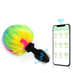 SEXBAY BY17-92 Plug <span class=keywords><strong>anal</strong></span> vibrant en silicone coloré avec télécommande et application, jouet sexuel pour adultes, emballage en boîte couleur - Product Image 1