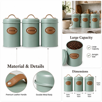 Organisateur de cuisine moderne pour garde-manger, rangement de comptoir pour café, thé et sucre, boîtes en métal