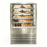 Vitrine chauffante commerciale sur pied pour la présentation des aliments, idéale pour les cafés, boulangeries et restaurants