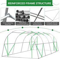 Grande serre portable de 26 'x 10' x 7 'pour plantes de jardinage avec cadre en métal facile à assembler pour l'hiver