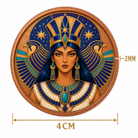 Pièce commémorative de collection en cuivre pur 999 de 1 once, motif Reine Égyptienne, avec portrait égyptien personnalisé, vente en gros