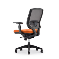 Silla de Oficina Ergonómica Giratoria con Respaldo Medio y Reposabrazos Ajustables, Silla de Escritorio para Computadora con Estándar de Seguridad