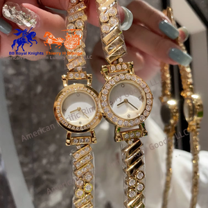 Montre à quartz de luxe pour femme de la marque H avec diamants, petit cadran créatif et bracelet, boîtier carré, montre à chaîne pour filles - Product Image 1