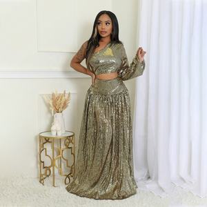 Nuovi scintillanti abiti da sera monospalla manica lunga abito da sera con paillettes 2025 strass di paillettes abito da ballo in Modulare alto da discoteca - Product Image 4