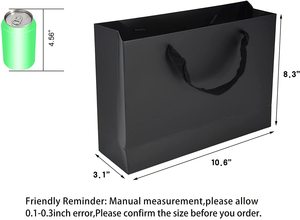 Bolsas de papel Kraft personalizadas de alta calidad, bolsas grandes de papel Kraft blanco <span class=keywords><strong>y</strong></span> negro con mango de cuerda, venta al por mayor - Product Image 3