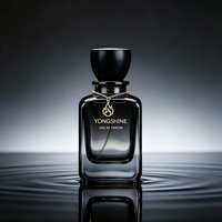 Flacon de parfum en verre carré à fond épais avec logo personnalisé, 50 ml, 100 ml, avec couleur et emballage en boîte